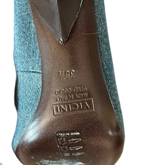 Vicini Italian Denim Boots 38.5 8 8.5 - Picture 6 of 8